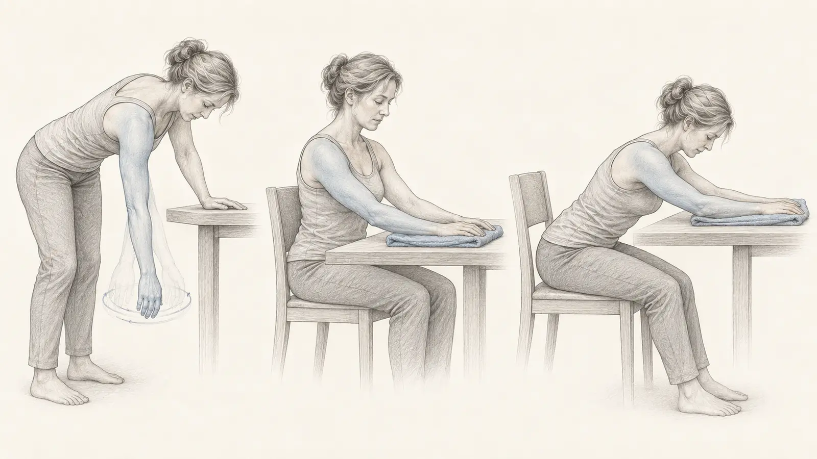 Pendulaire, serviette et glissement en prière