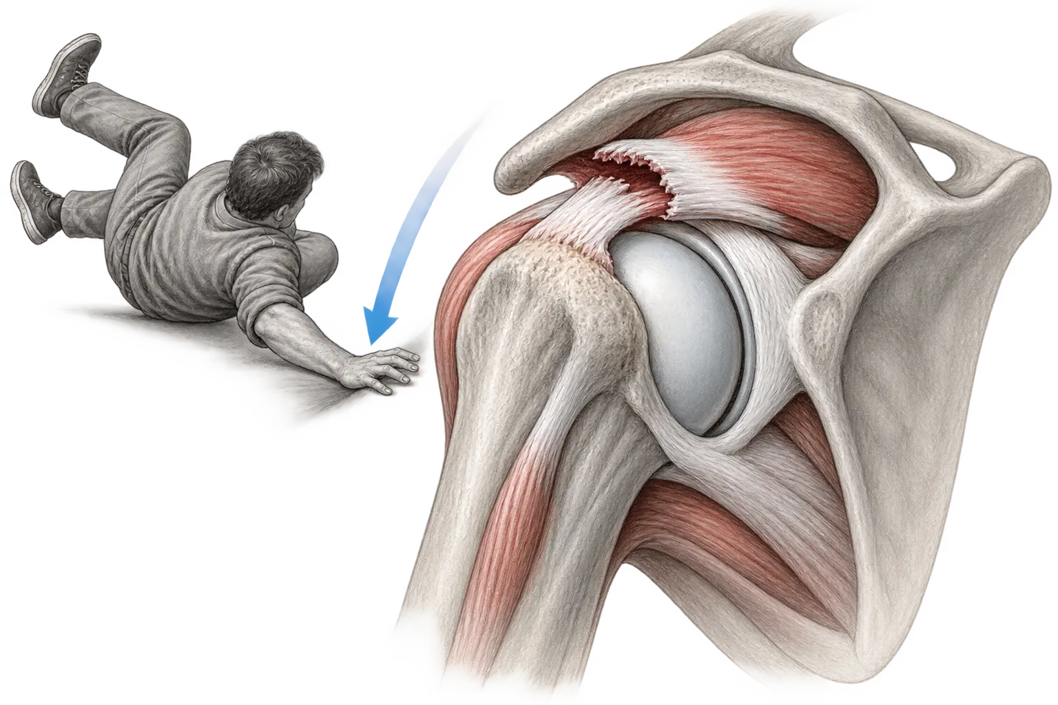 Chute et rupture traumatique du tendon supra-épineux