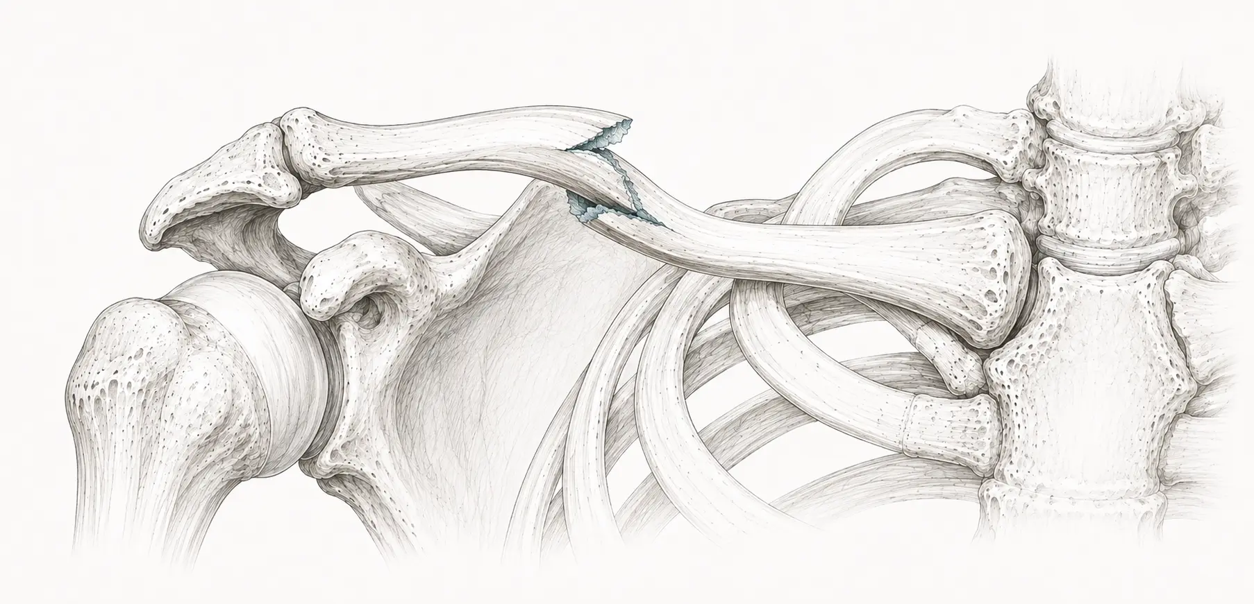 Fracture médio-diaphysaire déplacée de la clavicule avec chevauchement et raccourcissement