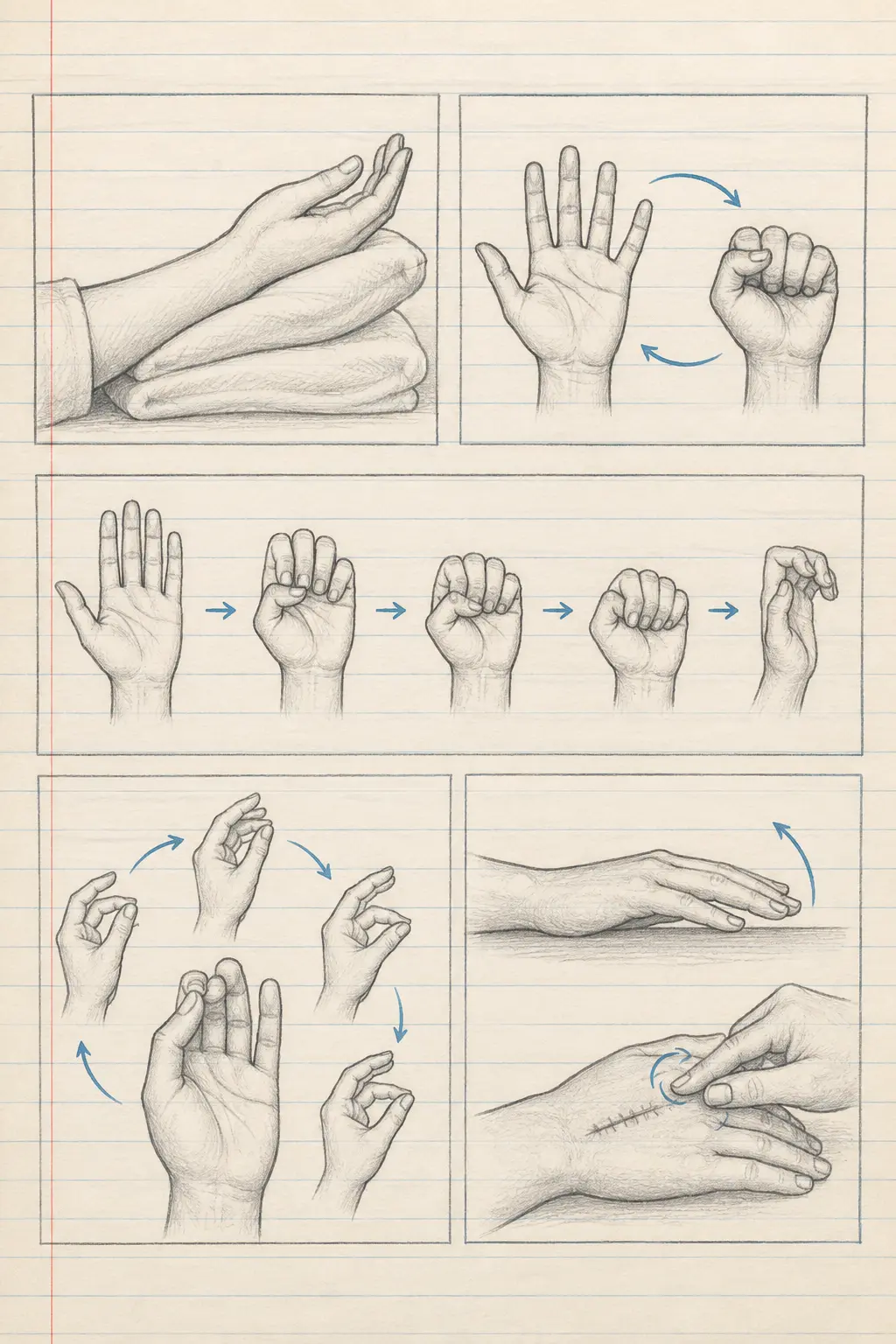 Exercices postopératoires illustrés pour Kyste synovial