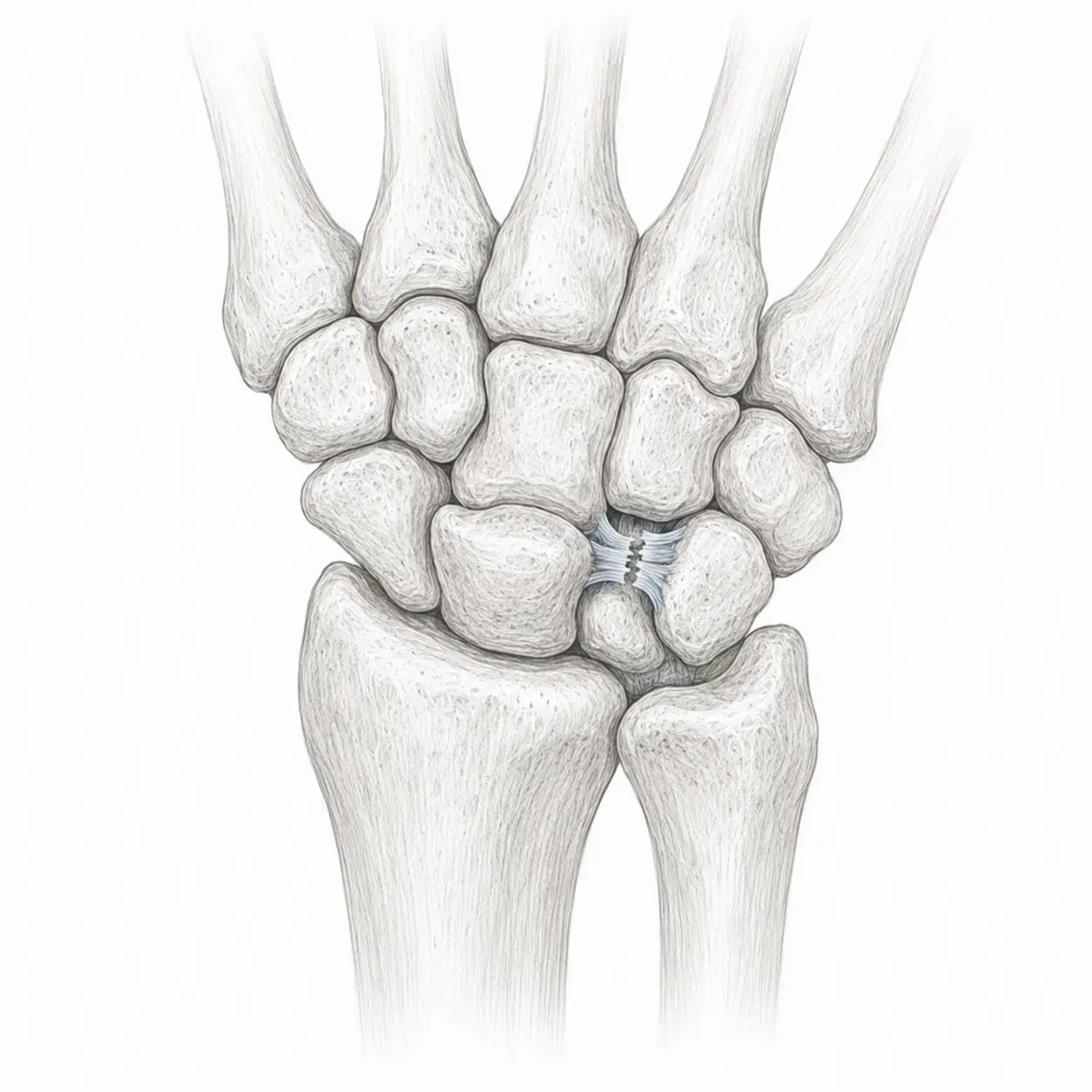 Ligament luno-triquétral entre lunatum et triquetrum
